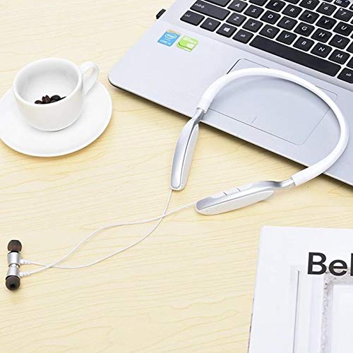 Heave Wireless Earphones,Bluetooth Headphones Neckband in Ear Magnetic Earbuds,Sweatproof Headphones with Mic,48 Hours Standby Time for Home Office White