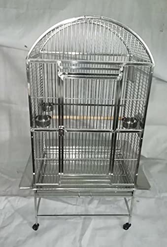 BMWPET SUS201 Stainless Steel DOMETOP Style Bird CAGE Parrot CAGE 28"X20"X60"