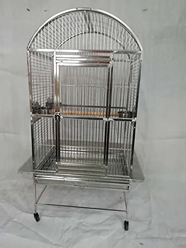 BMWPET SUS201 Stainless Steel DOMETOP Style Bird CAGE Parrot CAGE 28"X20"X60"