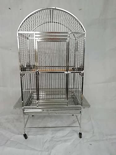 BMWPET SUS201 Stainless Steel DOMETOP Style Bird CAGE Parrot CAGE 28"X20"X60"