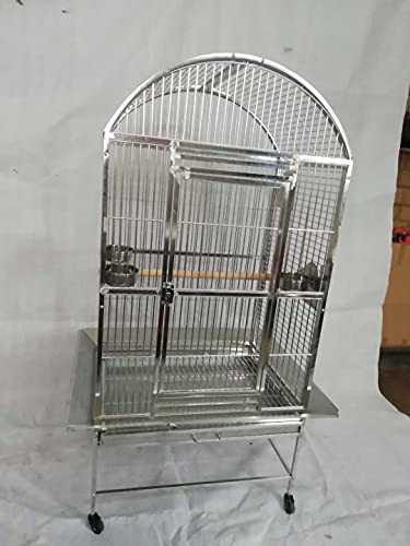 BMWPET SUS201 Stainless Steel DOMETOP Style Bird CAGE Parrot CAGE 28"X20"X60"