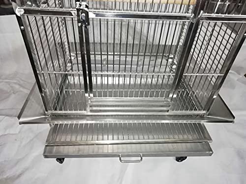 BMWPET SUS201 Stainless Steel DOMETOP Style Bird CAGE Parrot CAGE 28"X20"X60"