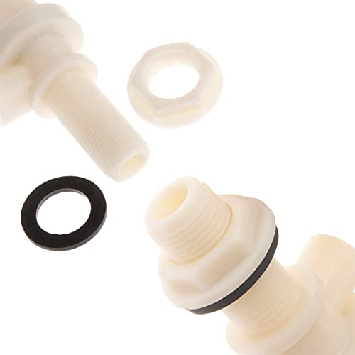 1/2" Water Float Valve Stable Water Float Ball Valve Shut Off Plastic Float Valve Stainless Steel Automatic Waterer Fill Feed Tank Horse Cattle Goat Sheep Pig Dog Float Valve Farm Supplies 2 Pack