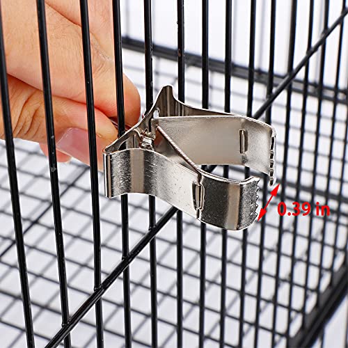 6 Pcs Bird Food Holder Parrot Cage Seed Feeder Stainless Steel Vegetable Fruit Clip for Bird Cockatiel Parrot Hamster