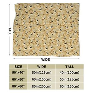 Throw Blanket Dogecoin Gold Coin Meme Ultra-Soft Micro Fleece Blanket for Couch Sofa Bed Living Room 50"X40"