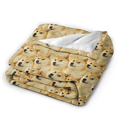 Throw Blanket Dogecoin Gold Coin Meme Ultra-Soft Micro Fleece Blanket for Couch Sofa Bed Living Room 50"X40"