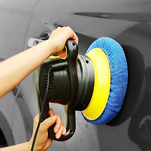 SIQUK 24 Packs Polishing Bonnet Pads (7 to 8 Inches) Including 12 Packs Microfiber Car Polishing Bonnet 4 Packs Waxing Bonnet 6 Packs Non-Woven Buffing pad and 2 Packs Cotton Bonnet for Car Polisher