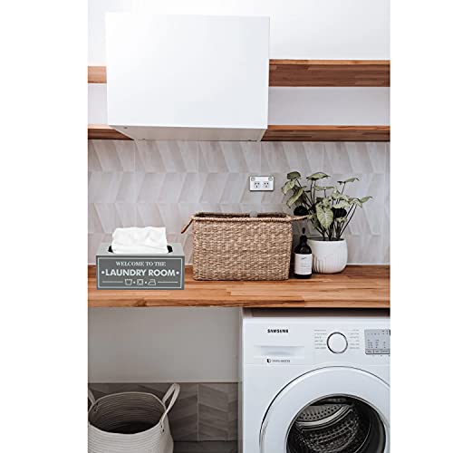 UCUDI Magnetic Dryer Sheet Dispenser Laundry Softener Sheets Holder Cover Box Farmhouse Laundry Room Wall Art Decor