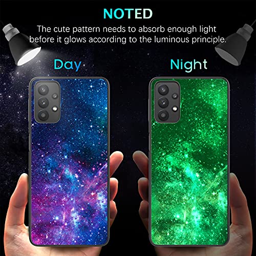 BENTOBEN Galaxy A32 5G Case, Samsung A32 Phone Case, Slim Fit Glow in The Dark Shockproof Drop protective Hybrid Hard PC Soft TPU Bumper Girl Women Boy Cover for 2021 Galaxy A32 6.5 Inch,Nebula/Galaxy