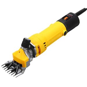 coldwind 1000w electric sheep shears,portable sheep clippers with 6 speed,electric goat shears for sheep goat horse alpacas thick coat and heavy duty animals hair fur grooming-yellow