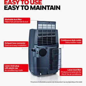 Honeywell 14,000 BTU / 53 Pint Portable Air Conditioner and Dehumidifier, Cools Rooms Up to 700 Sq. Ft, with Fan, Drain Pan, and Insulation Tape, (Black)