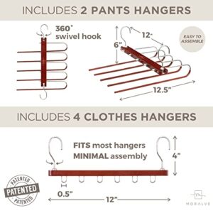 MORALVE Space Saving Hangers Bundle (Mahogany)