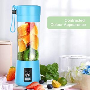 Dr.me Portable Blender, Personal Mixer Fruit Rechargeable with USB, Mini Blender for Smoothie, Fruit Juice, 380ml, Six 3D Blades for Great Mixing