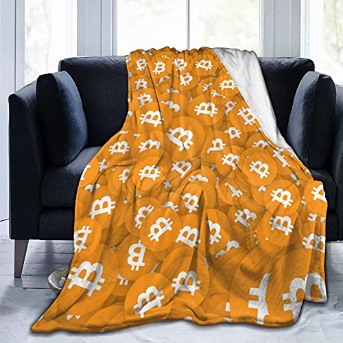 Throw Blanket Bitcoin Ultra-Soft Micro Fleece Blanket for Couch Sofa Bed Living Room 50"X40"