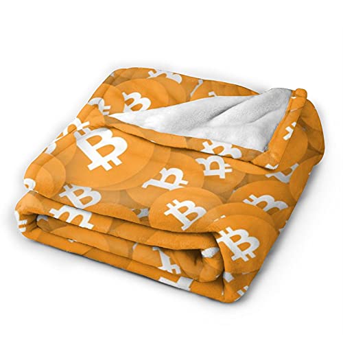 Throw Blanket Bitcoin Ultra-Soft Micro Fleece Blanket for Couch Sofa Bed Living Room 50"X40"