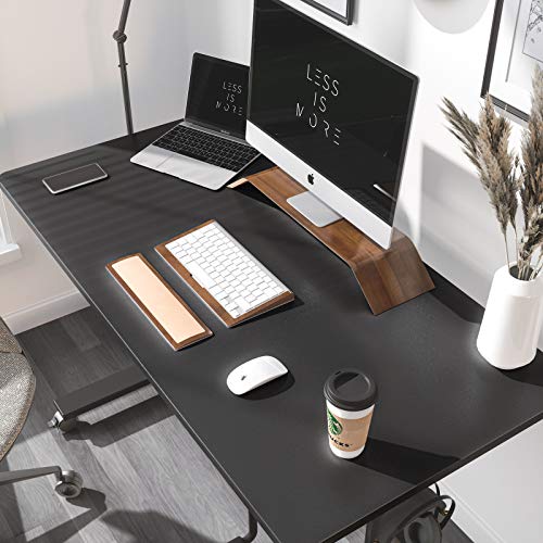 FEZIBO Crank Adjustable Height Standing Desk, 48 x 24 Inches Manual Stand up Desk, Sit Stand Desk with Handle, Home Office Desk with Black Top and Black Frame