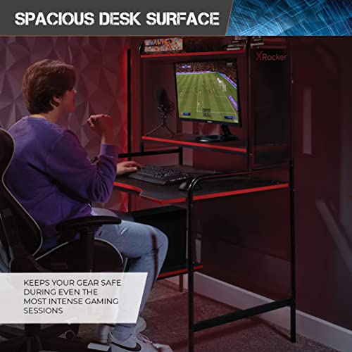X Rocker, 0724401, Icarus Gaming Desk, 35.4 x 29.1 x 57.5, Black
