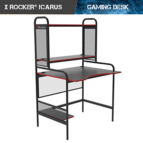 X Rocker, 0724401, Icarus Gaming Desk, 35.4 x 29.1 x 57.5, Black