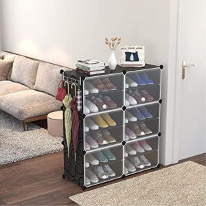 werkweit portable shoe storage 6-tier shoes rack 24 pairs plastic cube storage tower shelves for storage shoe cabinet shoe rack for entryway, hallway and closet for shoes, slippers, boots storage