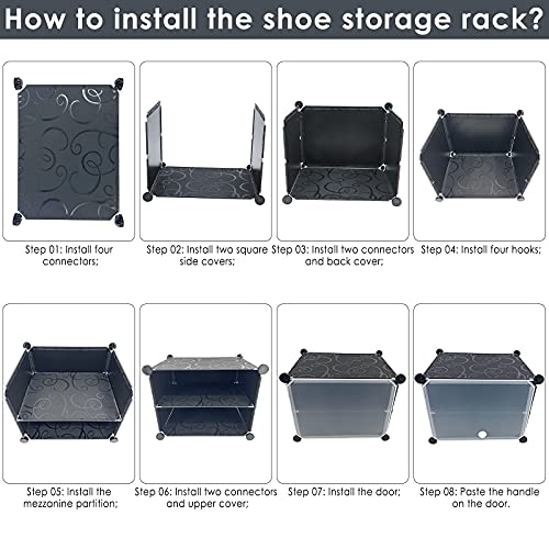 WerkWeit Portable Shoe Storage 6-Tier Shoes Rack 24 Pairs Plastic Cube Storage Tower Shelves for Storage Shoe Cabinet Shoe Rack for Entryway, Hallway and Closet for Shoes, Slippers, Boots Storage