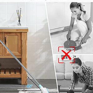 SEVENMAX Floor Scrub Brush with Long Handle, Deck Grout Brush 2 in 1 Scrubber Brush Stiff Bristles Adjustable Carpet Cleaning Brush for Kitchen, Tub, Bathroom, Tile