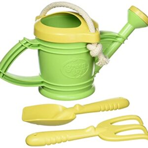 Green Toys Watering Can, Green 4C - Pretend Play, Motor Skills, Kids Outdoor Role Play Toy. No BPA, phthalates, PVC. Dishwasher Safe, Recycled Plastic, Made in USA, Yellow