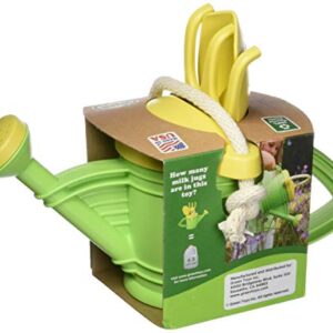 Green Toys Watering Can, Green 4C - Pretend Play, Motor Skills, Kids Outdoor Role Play Toy. No BPA, phthalates, PVC. Dishwasher Safe, Recycled Plastic, Made in USA, Yellow