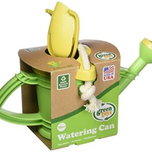 Green Toys Watering Can, Green 4C - Pretend Play, Motor Skills, Kids Outdoor Role Play Toy. No BPA, phthalates, PVC. Dishwasher Safe, Recycled Plastic, Made in USA, Yellow