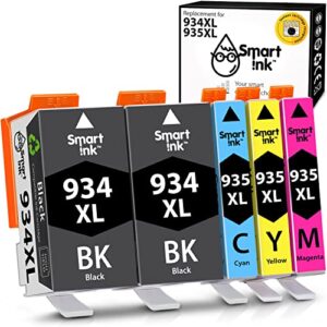 smart ink compatible ink cartridge replacement for hp 934 xl 935 935xl 934xl for officejet pro 6230 6830 6835 officejet 6220 6812 6815 6820 (2bk & c/m/y 5 pack combo)