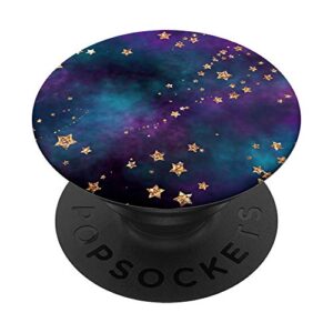 galaxy space in blue green yellow cyan purple pink aehp666 popsockets popgrip: swappable grip for phones & tablets