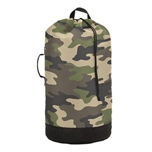 ollabaky modern camouflage laundry bag backpack, durable nylon laundry backpack with adjustable shoulder strap and drawstring closure, hanging laundry bag for home laundromat college travel