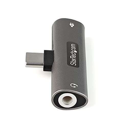 StarTech.com USB C Audio & Charge Adapter - USB-C Audio Adapter w/ 3.5mm TRRS Headphone/Headset Jack and 60W USB Type-C Power Delivery Pass-through Charger - For USB-C Phone/Tablet/Laptop (CDP235APDM)