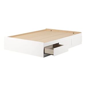 south shore fusion mates bed with 3 drawers, full, pure white