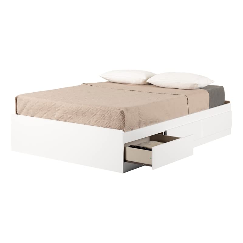 South Shore Fusion Mates Bed with 3 Drawers, Full, Pure White