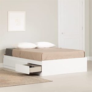 South Shore Fusion Mates Bed with 3 Drawers, Full, Pure White