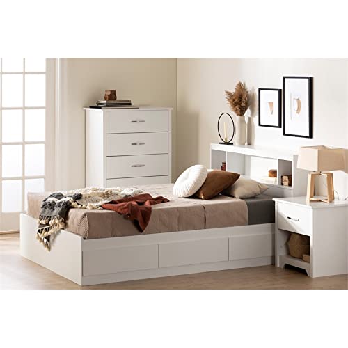 South Shore Fusion Mates Bed with 3 Drawers, Full, Pure White