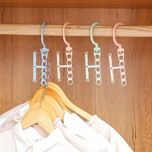 Clothes Hanger, Hook Sturdy Space-Saving Plastic Coat Laundry Drying Rack for Wardrobe - Green