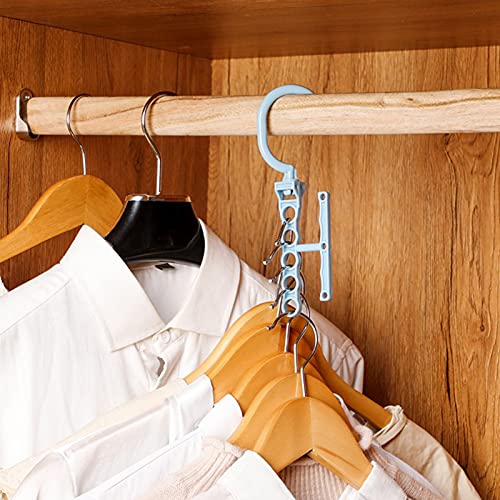 Clothes Hanger, Hook Sturdy Space-Saving Plastic Coat Laundry Drying Rack for Wardrobe - Green