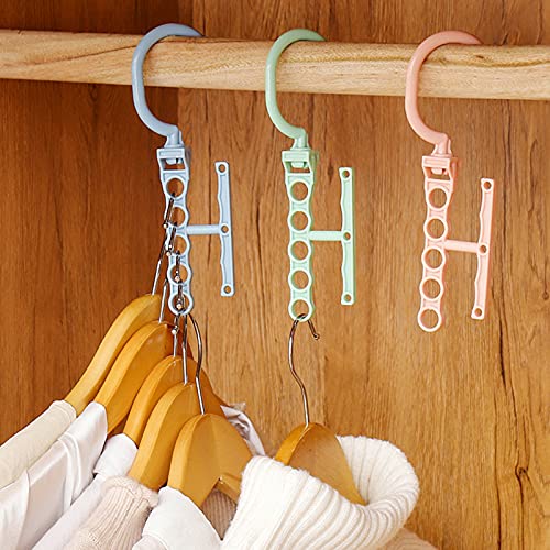 Clothes Hanger, Hook Sturdy Space-Saving Plastic Coat Laundry Drying Rack for Wardrobe - Green