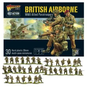 wargames delivered bolt action miniatures - british airborne troop set, world war 2 miniatures, 28mm scale plastic army men for miniature war game by warlord games