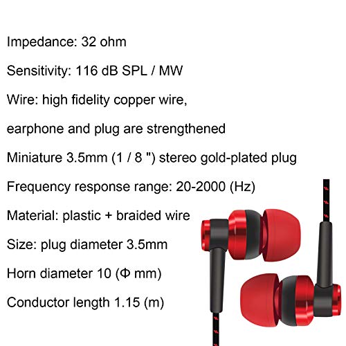 Earphones, Earbuds Heavy Bass Stereo Plastic Games Headset for Walking - Black