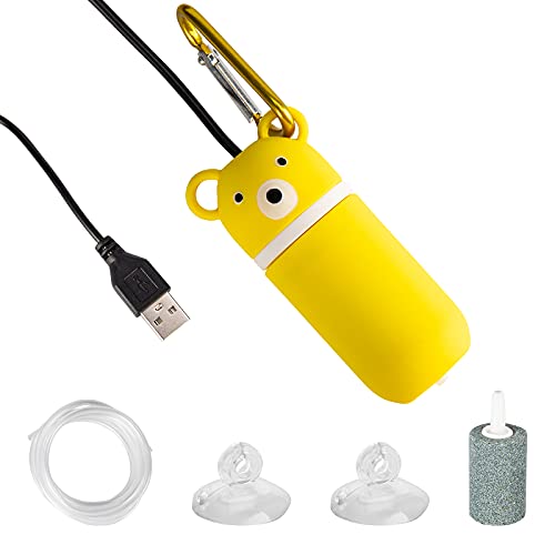 Aquarium USB Air Pump Portable Mini USB Aquarium Fish Tank Oxygen Air Pump Mute Energy Saving Fish Tank Air Pump Yellow