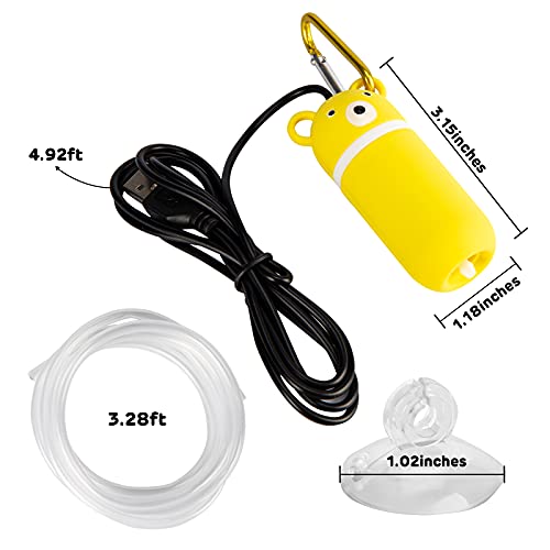 Aquarium USB Air Pump Portable Mini USB Aquarium Fish Tank Oxygen Air Pump Mute Energy Saving Fish Tank Air Pump Yellow