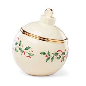 lenox holiday ornament cookie jar, 4.20 lb, red & green