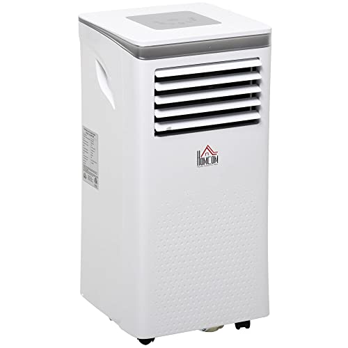 HOMCOM 10000 BTU Mobile Portable Air Conditioner for Home Office Cooling, Dehumidifier, and Ventilating with Remote Control, White