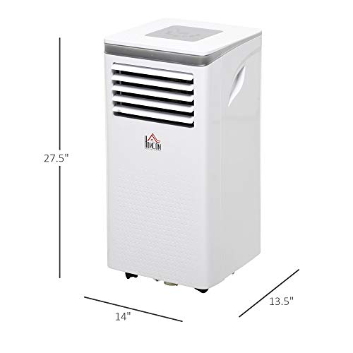 HOMCOM 10000 BTU Mobile Portable Air Conditioner for Home Office Cooling, Dehumidifier, and Ventilating with Remote Control, White