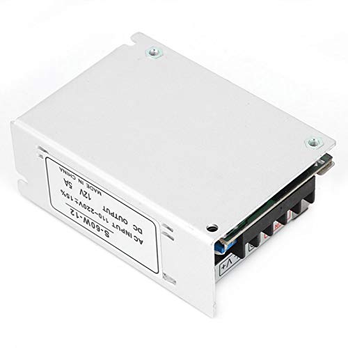 Jeanoko 5A 12V Regulated Switch Voltage Converter Universal AC/DC Output Current Range0~5A Regulated Switch Power Supply for LED