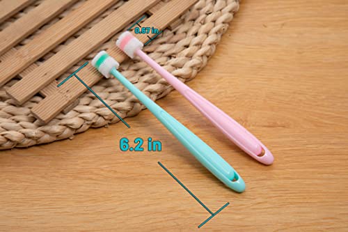 Emmeliestella Small dog & Cat Toothbrush 360 Degree Soft Silicone, Cat Dental Care, Pet Toothbrush, Oral Hygiene, Easy to Handle, Deep Clean, Independent Packaging, light sky blue & light pink (3 PCS)