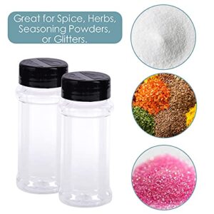 Qeirudu 14 Pack 3 oz Clear Plastic Spice Jars with Shaker Lids and Labels, Empty Spice Bottles Plastic Seasoning Containers for Storing Spice Herbs Powders Salt and Pepper