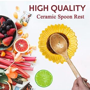 Spoon Rest Spoon Holder for Stove Top 2 PCS Spoon Rest for Kitchen Counter Spoon Rest for Stove Top Ceramic Spoon Rest sunflower shape